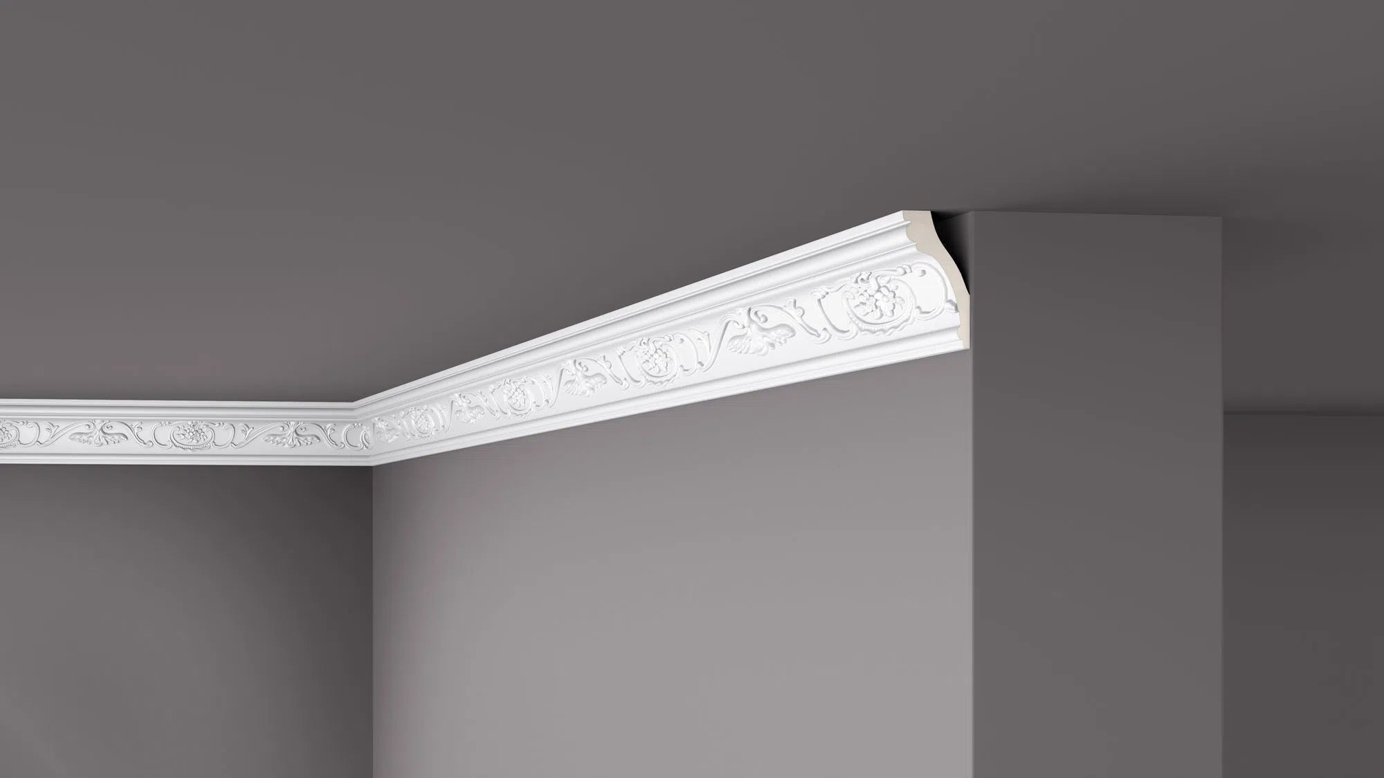 Z9 ARSTYL® 2M NMC Ceiling Coving on the Grey Ceiling | DecorMania UK
